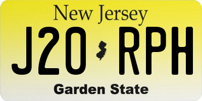 NJ license plate J20RPH