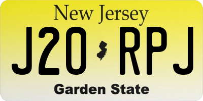 NJ license plate J20RPJ