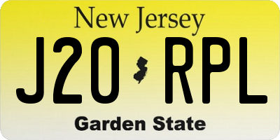 NJ license plate J20RPL