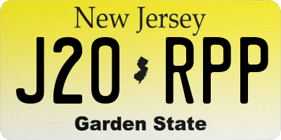 NJ license plate J20RPP