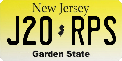 NJ license plate J20RPS