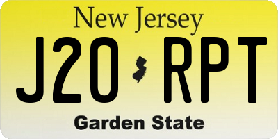 NJ license plate J20RPT