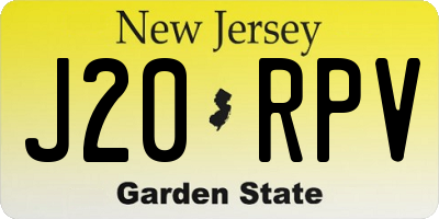 NJ license plate J20RPV