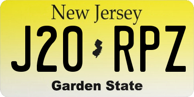 NJ license plate J20RPZ