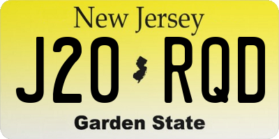 NJ license plate J20RQD