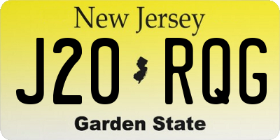 NJ license plate J20RQG