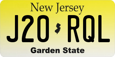 NJ license plate J20RQL