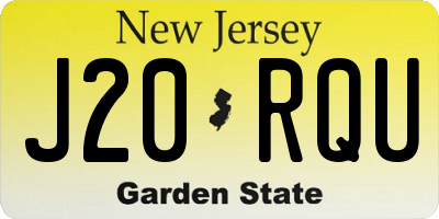 NJ license plate J20RQU