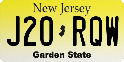 NJ license plate J20RQW