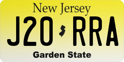 NJ license plate J20RRA