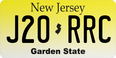 NJ license plate J20RRC