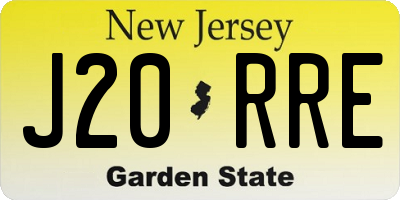 NJ license plate J20RRE