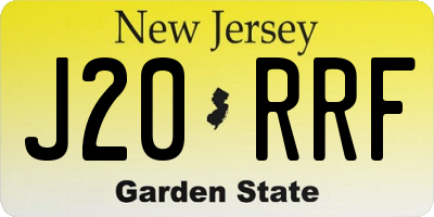NJ license plate J20RRF