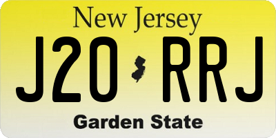 NJ license plate J20RRJ