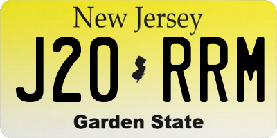 NJ license plate J20RRM
