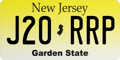 NJ license plate J20RRP