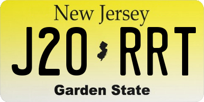 NJ license plate J20RRT
