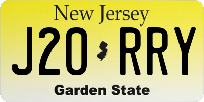 NJ license plate J20RRY