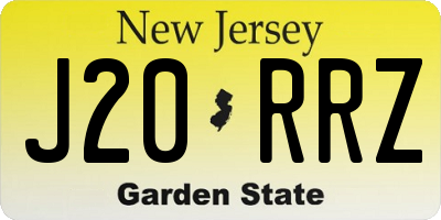 NJ license plate J20RRZ
