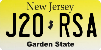 NJ license plate J20RSA