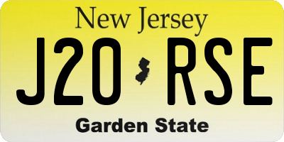 NJ license plate J20RSE