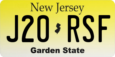 NJ license plate J20RSF