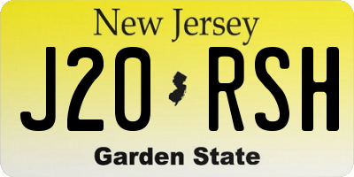NJ license plate J20RSH