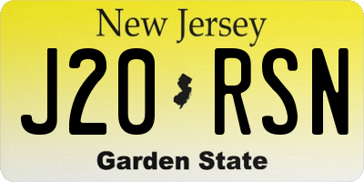 NJ license plate J20RSN