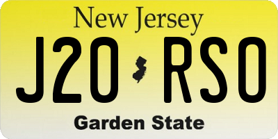 NJ license plate J20RSO