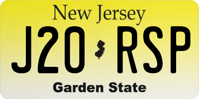 NJ license plate J20RSP