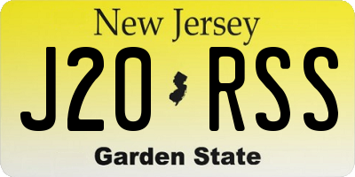 NJ license plate J20RSS