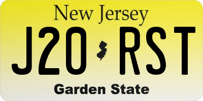 NJ license plate J20RST