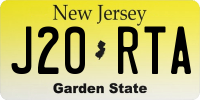 NJ license plate J20RTA