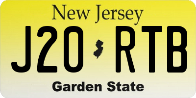 NJ license plate J20RTB