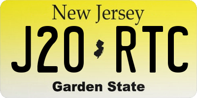 NJ license plate J20RTC