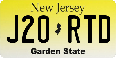 NJ license plate J20RTD