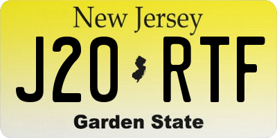 NJ license plate J20RTF