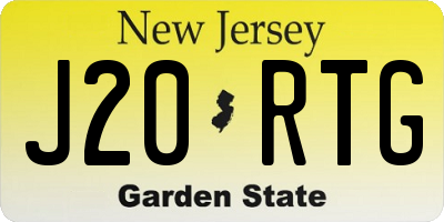 NJ license plate J20RTG