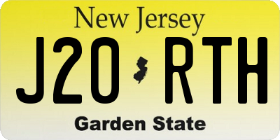 NJ license plate J20RTH