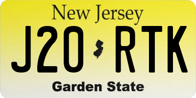 NJ license plate J20RTK