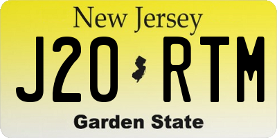 NJ license plate J20RTM