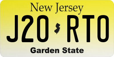 NJ license plate J20RTO