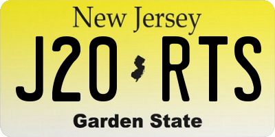 NJ license plate J20RTS
