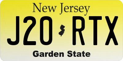 NJ license plate J20RTX