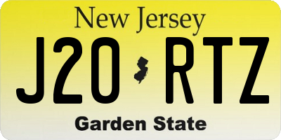 NJ license plate J20RTZ