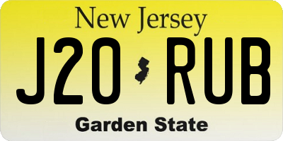 NJ license plate J20RUB