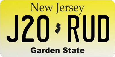 NJ license plate J20RUD