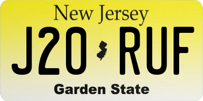 NJ license plate J20RUF