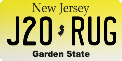 NJ license plate J20RUG