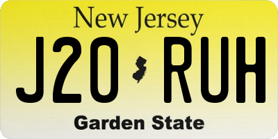 NJ license plate J20RUH
